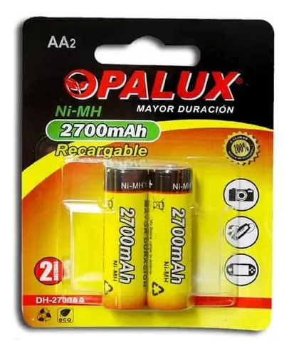 Pila Recargable Aa 2700mah (6 Pilas) Opalux Dh-2700aa