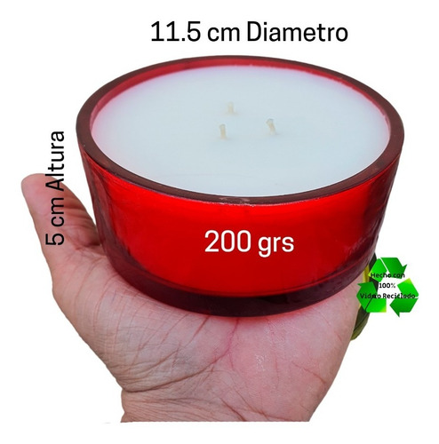 Recipientes P/ Veladoras De Colores Vidrio 11.5x5cm Paq 36pz