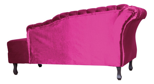 Recamier Divã Styllus Lado Direito Veludo Rosa Pink