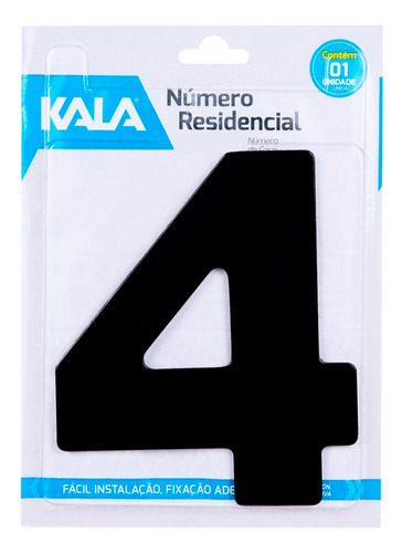 Número Residencial Preton4 12,5cm - Kala Cor Preto