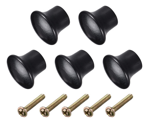 Metallixity Round Wood Drawer Knob, (22mm Dia) 5pcs, Wood P.