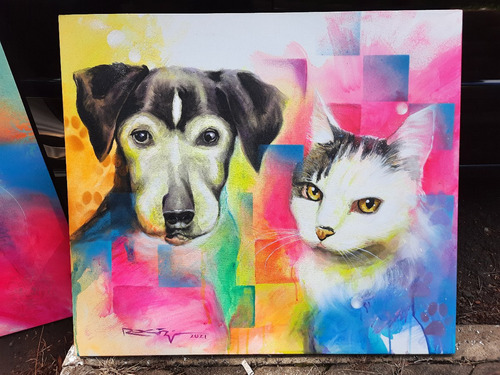 Retratos Desenho Grafite  Pintura Animais Pet Gato Cachorro