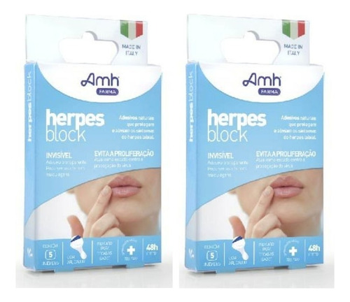 Kit 2 Herpes Block ® Adesivos Transparentes P/ Herpes Labial
