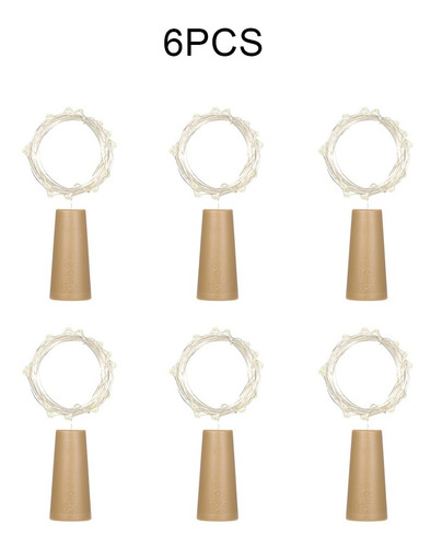 Imagen 1 de 6 de Luces Cadena Tapón Botella Ambiente Lámpara 2 Metros 20 Led