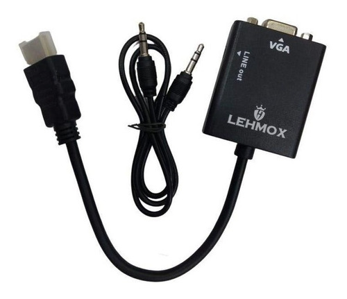 Cabo Conversor Hdmi Para Vga + Saida De Audio Lehmox