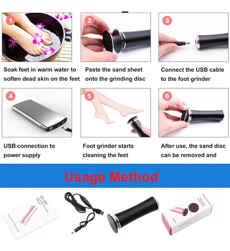Removedor Saca Callos Usb Exfoliador Pies Y Manos Recargable