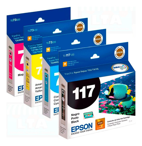 Pack 4 Colores Cartucho De Tinta Original Para Epson Tx115