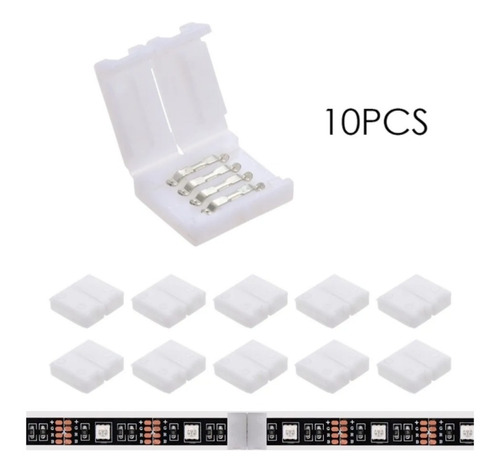 Pack 10 Conectores Acople De Tira Led 5050 3528 Rgb 4 Pines