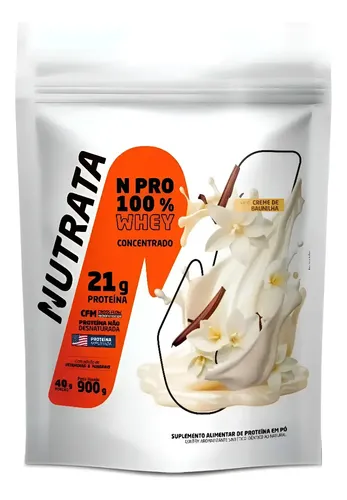Whey Npro 100% Concentrado Baunilha Nutrata 900g Baunilha