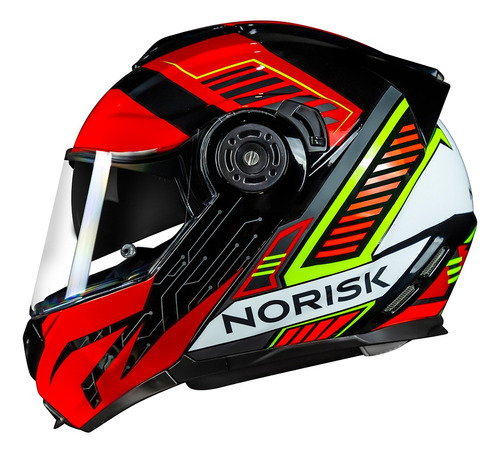 Capacete Moto Norisk Route Ff345 Charge Vermelho Fxm Cor Preto Tamanho do capacete 62/XL