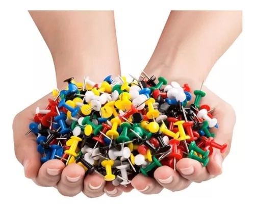 50 Chinchetas Push Pins Para Pizarras De Corchos