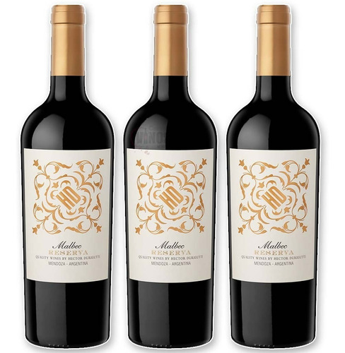 Vino Hd Reserva Malbec Bodega Durigutti Pack X3 Unidades