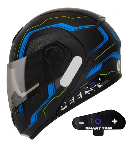 Capacete Peels U-rb 2 St Ultron Azul Bluetooth Promoção 