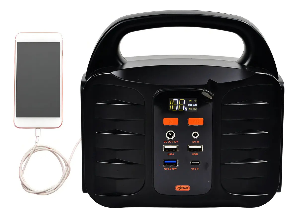 Gerador Portátil Knup 100W Bateria Lítio Modelo KP-TC15 Ótimo para Viagens