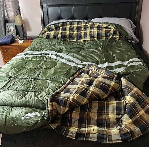 Iforrest Flannel Double Sleeping Bag For Adults - 2 Person 1