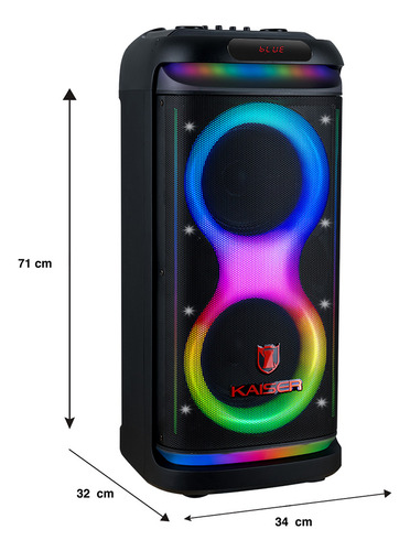 Bocina Bluetooth 2x8plg Kaiser Msa-2073m Usb Sd Mic Ksr-link Negro