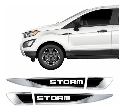 Adesivo Aplique Lateral Ford Ecosport Storm Cromado Res23