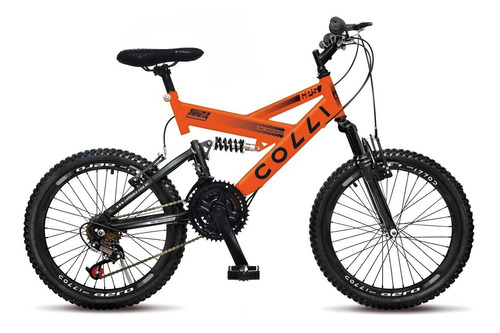 Bike Infantil Colli Gps Dupla Suspensão V-break Aro 20 Aço