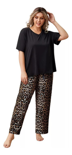Plus Size Mujer Pijama Conjunto Manga Corta Ropa De Dormir