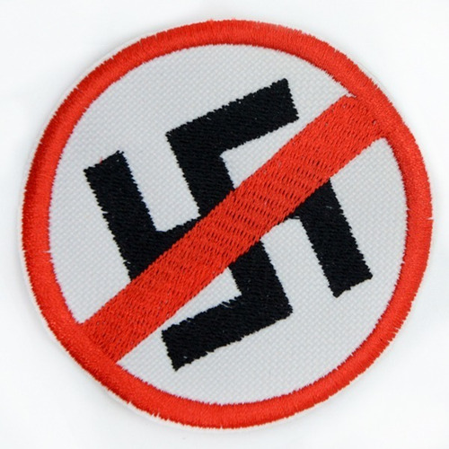 Parche Bordado Anti Nazi Prohibido No Ejercito Army Paz