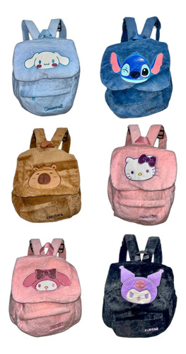 Mochila Peluche Stitch Capibara Kity Melody-kuromi Personaje Marrón Carpincho