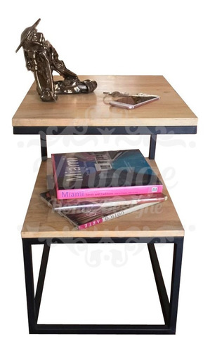 Imagen 2 de 5 de Mesa Metalica Auxiliar Denver Vintage Home Designe - Natural