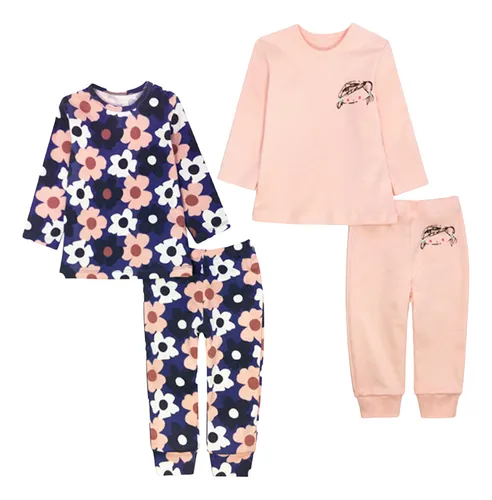 Pack 2 Pijamas Largos De 2 Piezas Algodón Niños 3-5 Años