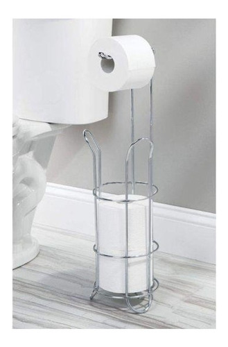 Porta Rollos Papel Higienico Vertical C/reserva Y Con Repisa