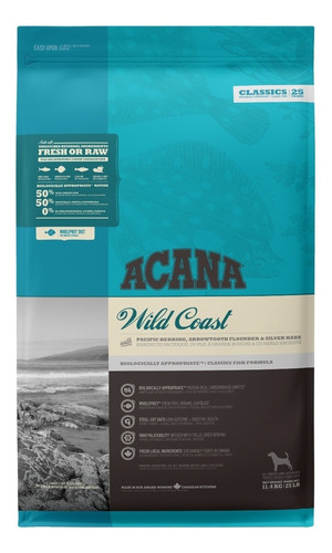 Imagen 1 de 2 de Alimento Acana Wild Coast para perro todos los tamaños sabor mix en bolsa de 11.4kg