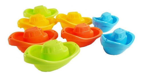 Imagen 4 de 6 de Barquitos X8 Apilables Para El Agua Juguete Baño Bebes