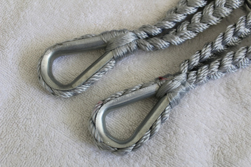 Soga Cuerda Para Hamaca Incluye Par De S Metalica Negra Color Gris Color