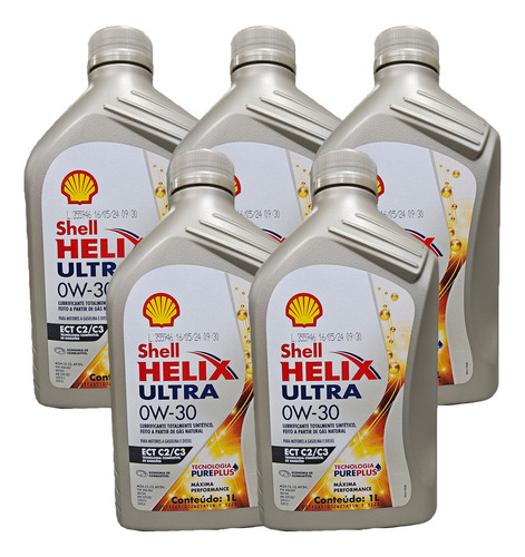 5 Shell Helix Ultra Ect C2 C3 0w30 Sintético