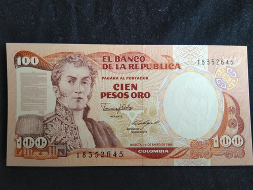 Billetecolombia 100 Pesos 1991