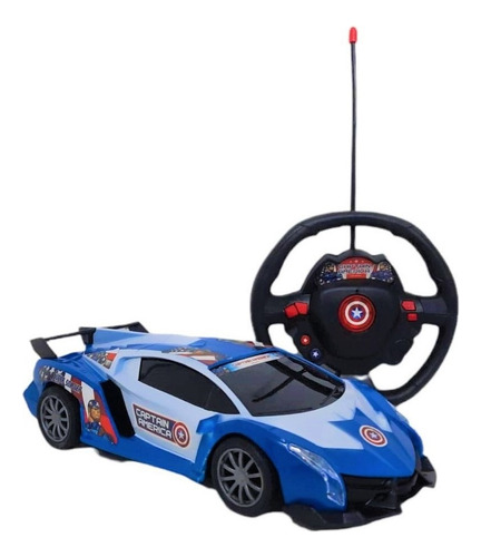 Auto A R/c Con Luz Del Capitan America Jeg 52927 El Gato