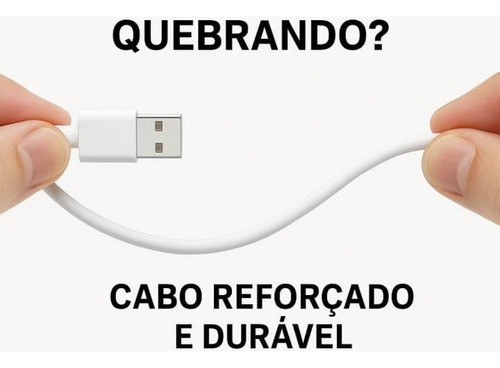 Cabo Usb iPhone Lightning Reforçado Carregamento Rápido 1m