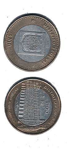 Dos Moneda 100 Pesos Distrito Federal  1a , 2a. Fase   Envio