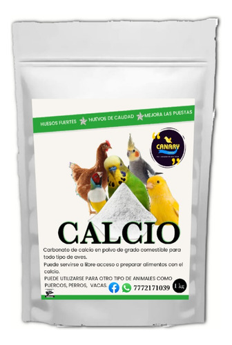Calcio Para Aves Y Animales De Corral 1kg