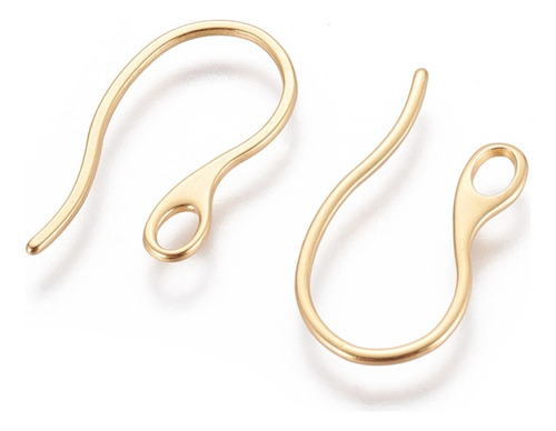 50 Ganchos Para Arete Acero Inoxidable Dorado M1057 Tica