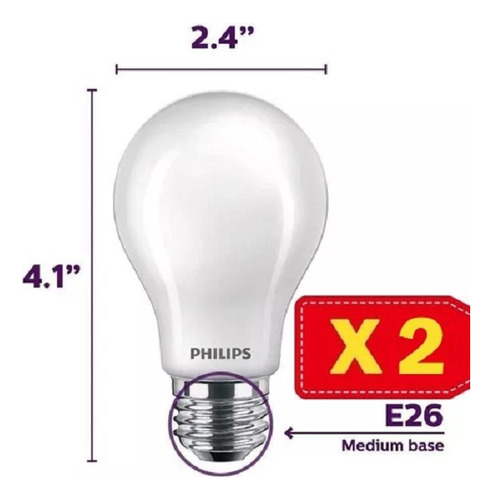 Bombillo Led 60w/9w  Marca Philips 2 Unidades