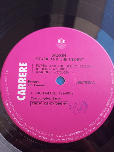 Lp Saxon Power And The Glory Ótimo Coleção (Usado)