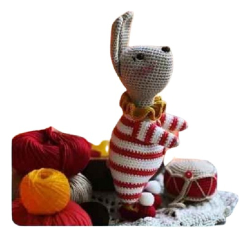 Coelho Benjamin + Tamborim Crochê Amigurumi Decoração Páscoa