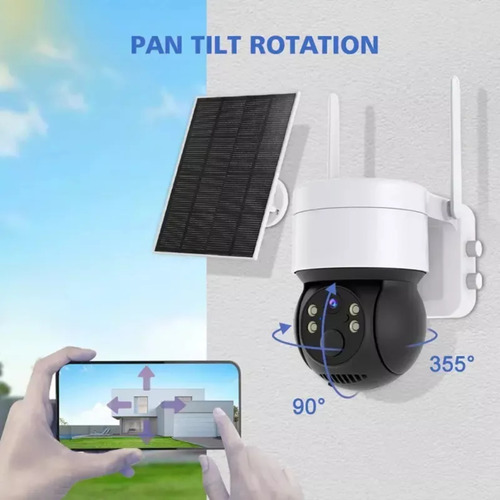 Cámara Ip 1080 Solar Led Wifi Nocturna 360°