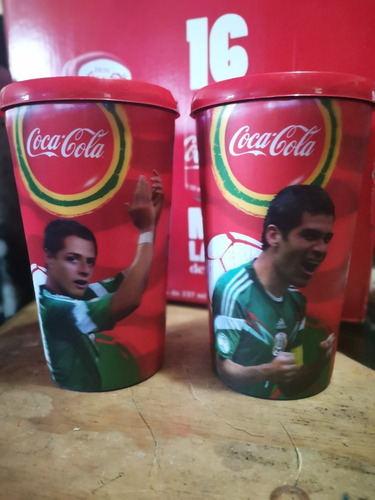 2 Vasos De Coleccion Coca Cola Selección Mexicana Mundial 14 (Usado)