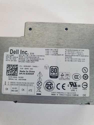 Fuente De Poder Dell Crhdp 200w