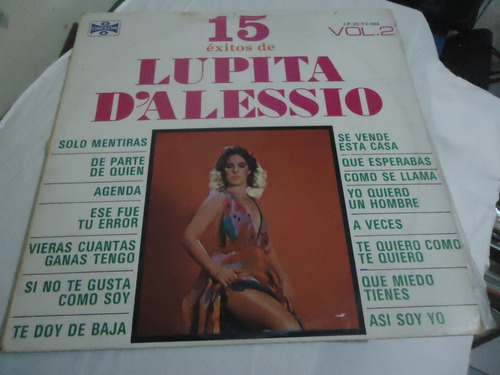 Lupita D Alessio 15 Exitos De Lupita D Alessio Vol.2 Lp