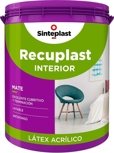 Recuplast Interior Bco Pintura Latex Lavable 1lt Pintumm Color Blanco