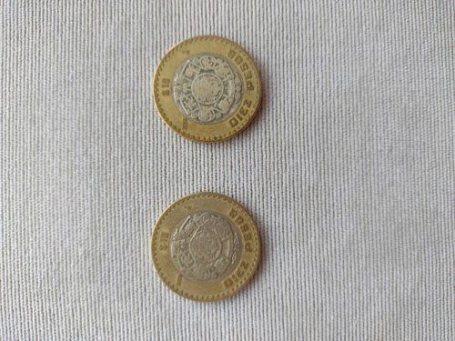 Dos Monedas De $10 Año 1988 Con Defecto En Su Impresión. 