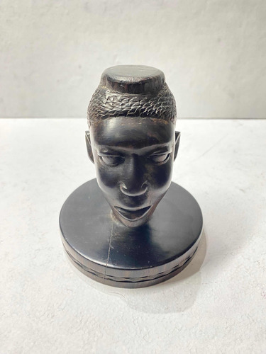 Cabeza Figura Africana Talla En Madera (Usado)
