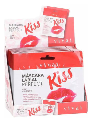 Máscara Labial Volume Da Boca Perfect Kiss Vivai Box C 36 Pç