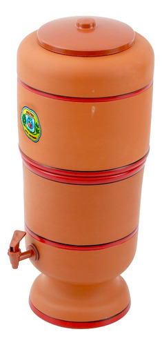 Filtro De Barro 18 Litros Total 9l + 3 Velas, Boia, Torneira Cor Marrom